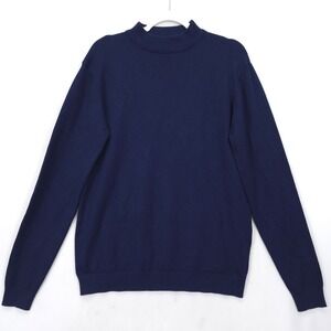XRAY Jeans Mock Neck Sweater Men L Navy Blue Pullover Slim Fit Soft Knit Comfort